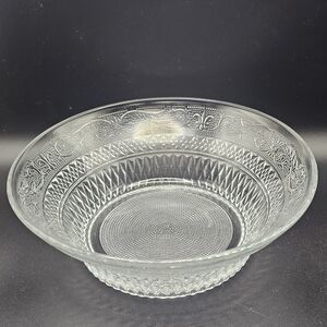 Kig Malaysia Serving Bowl Sandwich Pattern Clear Mid Century Vintage 1960s MCM